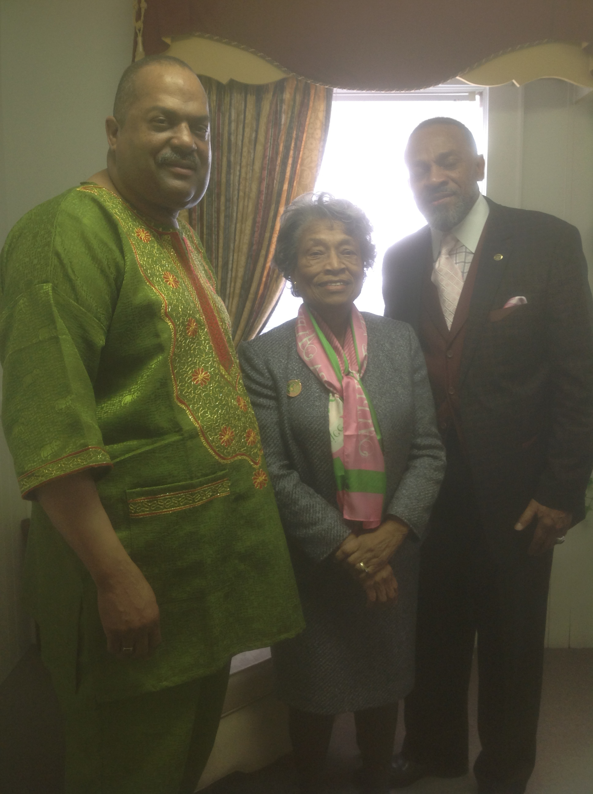 Pastor Page, Congresswoman Eva G. Clayton and Joseph King Davis, Jr.